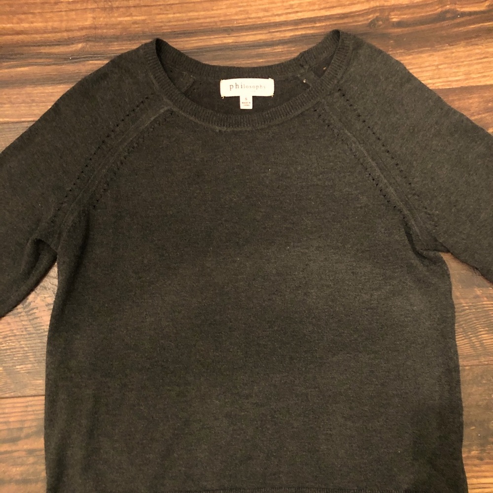 Heather gray 3/4 sleeve sweater